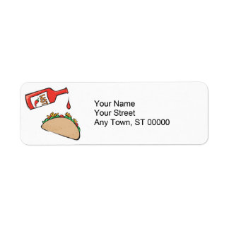 Étiquette taco avec sauce chaude