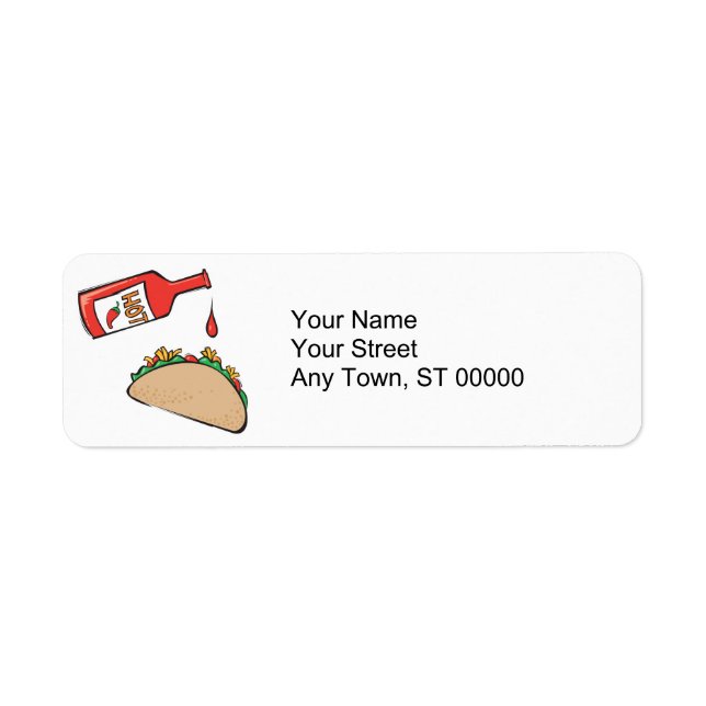 Étiquette taco avec sauce piquante (Devant)