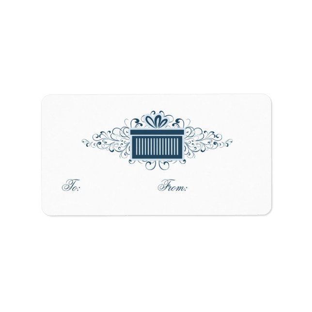 Étiquette Tag Cadeau Cadeau Présente Étiquettes, Bleu (Devant)