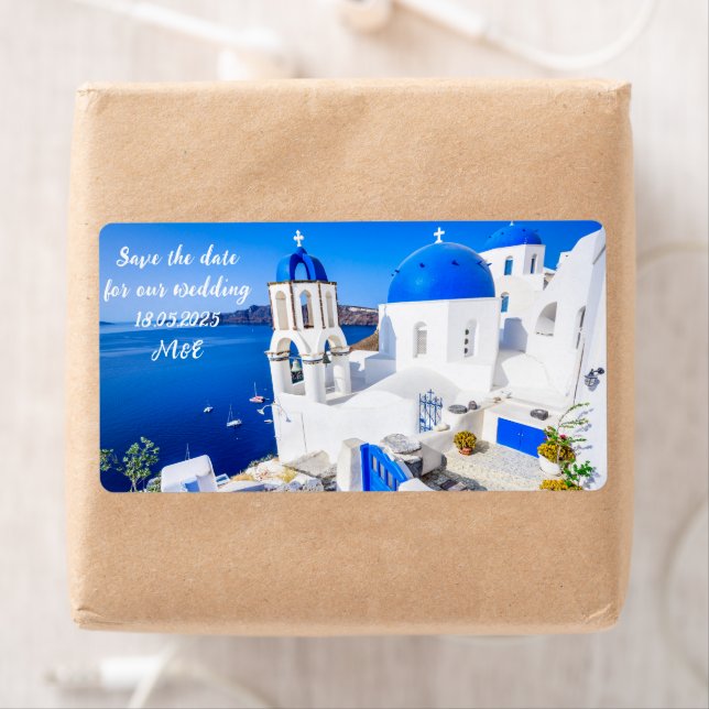 Étiquette Tag cadeau Santorini (En situation)