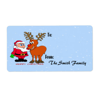 Étiquette Tag père Noël et Cadeau (grand)