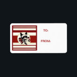 Étiquette Tag Scotty Dog Scottish Terrier rouge rayures<br><div class="desc">Ces étiquettes d'étiquette cadeau correspondent à l'un de mes modèles d'enveloppement cadeau pour le Scotty chien retro design avec un Terrier écossais et des rayures rouges.</div>