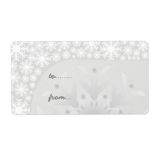 Étiquette Tags cadeaux de Noël - Flambets de neige gris Icy
