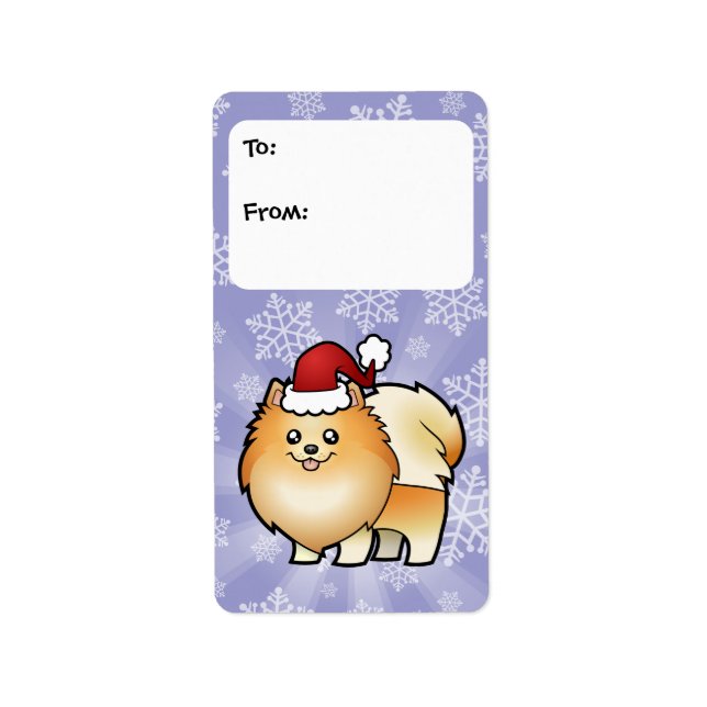 Étiquette Tags cadeaux de Noël Poméranie (Devant)