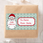 Étiquette Tags cadeaux personnalisés Père Noël Christmas<br><div class="desc">Personnalisez ces étiquettes de marque-cadeau de Noël du Père Noël en changeant le nom. Le design est issu de l'art original.</div>