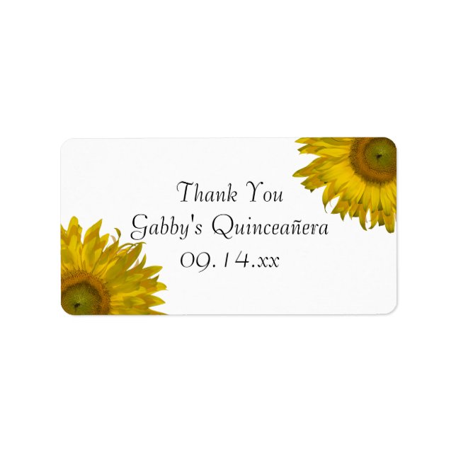 Étiquette Tags favoris du Merci de Quinceanera de tournesol  (Devant)
