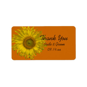 Étiquette Tags favoris du tournesol sur Merci Mariage orange