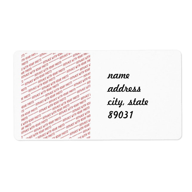 Étiquette Taille spécifique Modèle photo 8x10 (Devant)