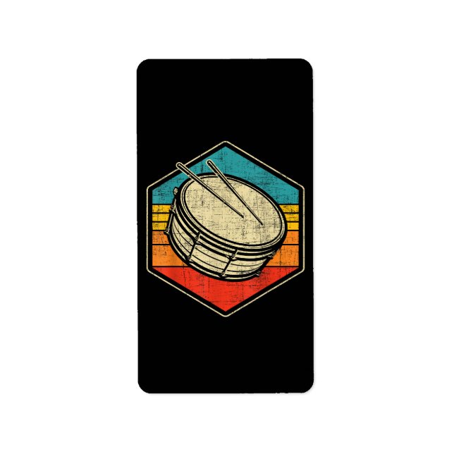 Étiquette Tambour Vintage rétro - Bande de marquage (Devant)