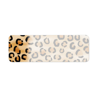 Étiquette Tan, noir et Motif Empreinte de léopard Brown.