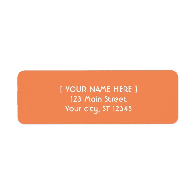 Étiquette Tangerine orange simple élégant (Devant)