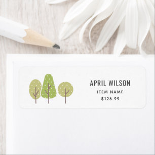 ÉTIQUETTE TARIF PASTEL VERT ARBRE TRIO PAYSAGE