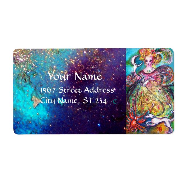 ÉTIQUETTE TAROTS DES OMBRES PERDUES / LUNE LADY EN BLEU (Devant)