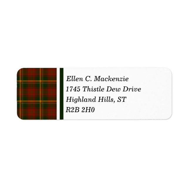 Étiquette Tartan de feuille d'érable canadien (Devant)