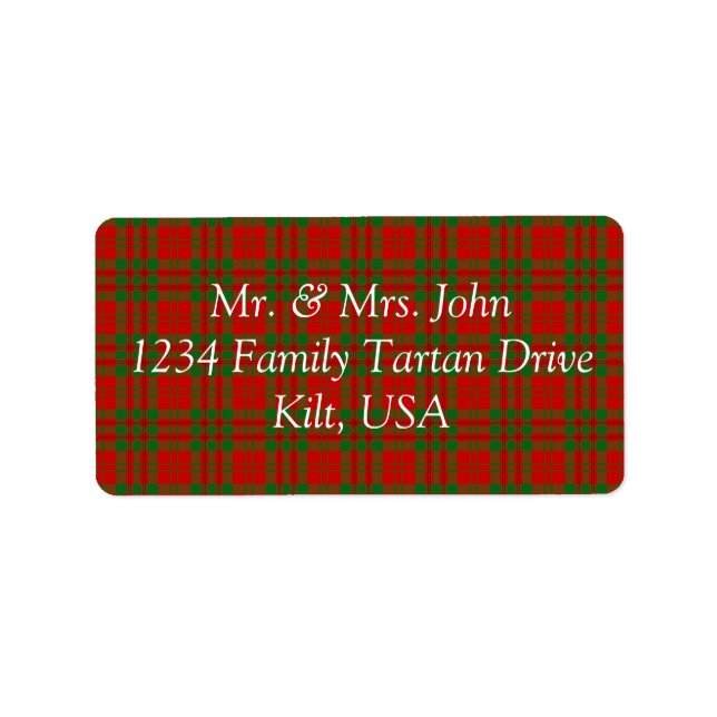 Étiquette Tartan de Livingston (Devant)