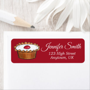 Étiquette Tarte Cherry Bakewell British Food Bakery Café