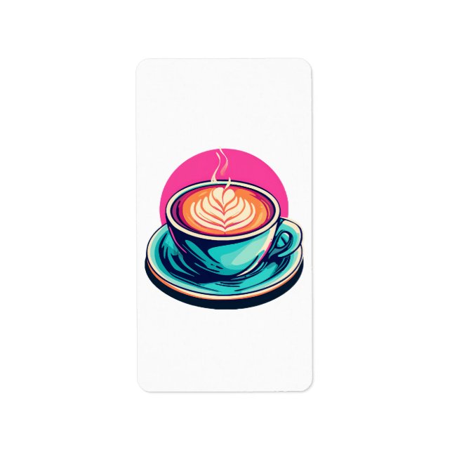 Étiquette Tasse de cappuccino (Devant)
