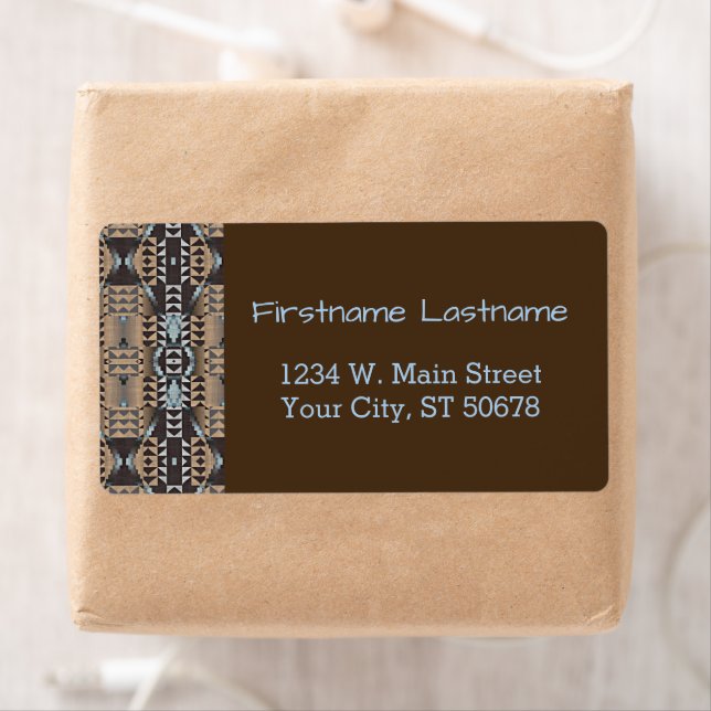 Étiquette Taupe personnalisé Beige Brown gris clair Mosaïque (En situation)