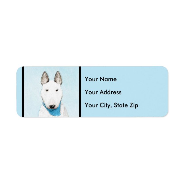 Étiquette Taureau Terrier - Cute Original Chien Art (Devant)