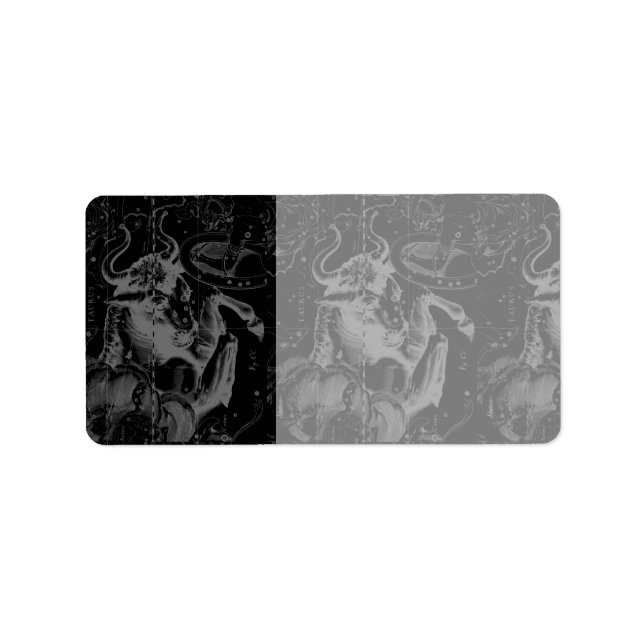 Étiquette Taurus Constellation Hevelius 1690 Decor (Devant)