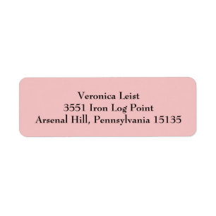 Étiquette Tea Rose rose simple en clair Adresse de retour Ét