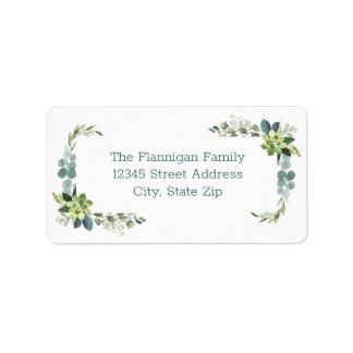 Étiquette Teal Bouquet - Address Label