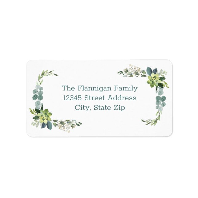 Étiquette Teal Bouquet - Address Label (Devant)