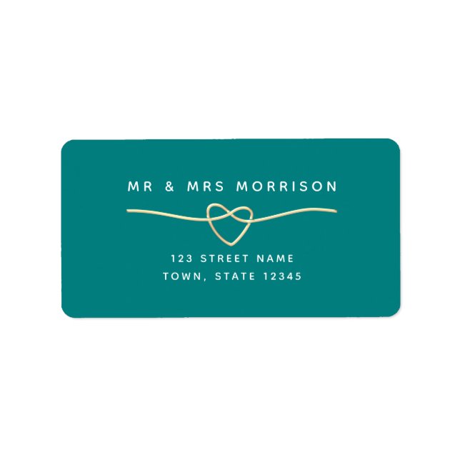 Étiquette Teal Return Address (Devant)