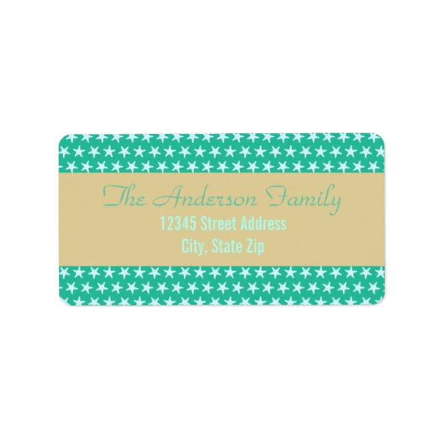Étiquette Teal Starfish Beach - Address Labels (Devant)