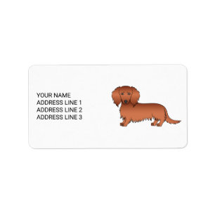 Étiquette Teckels à longs poils rouges Chien de dessin animé