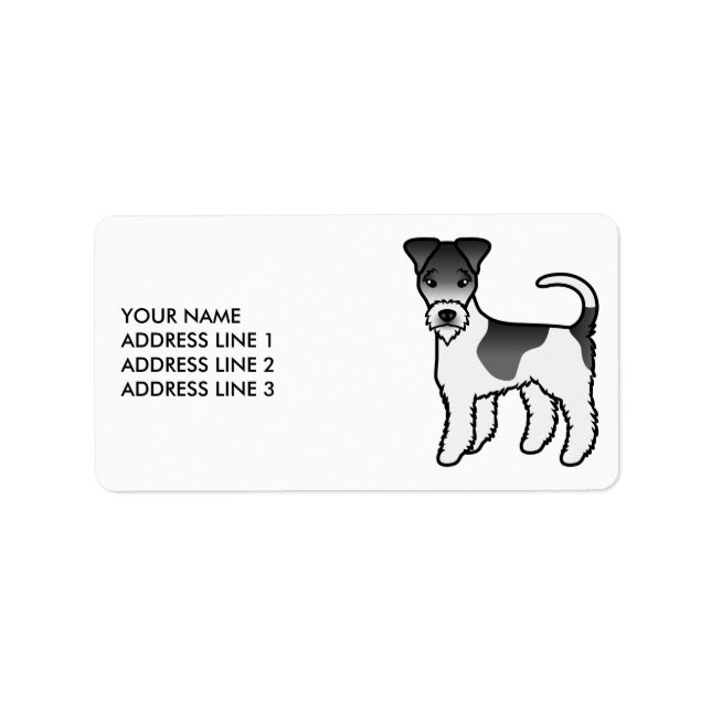Étiquette Teckels à poil dur noir et blanc Chien mignon & Te (Devant)