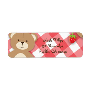 Étiquette Teddy Bear Pique-nique Été Anniversaire Fête Invit