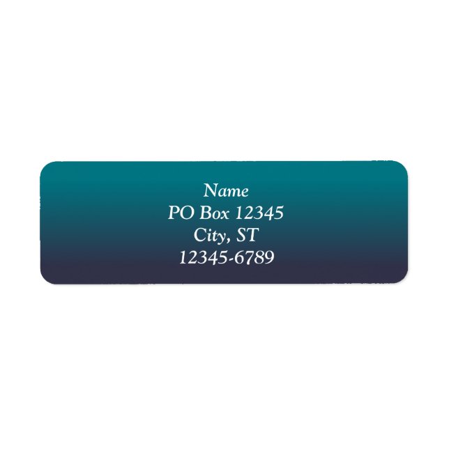 Étiquette Teinte ombrée de sarcelle foncée et de bleu marine (Devant)