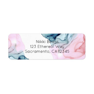 Étiquette Tendance Élégante Moderne Glamour Rose Sarcelle Ét