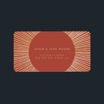 Étiquette Terracotta & Gold sunburframe art déco adresse<br><div class="desc">Une collection minimaliste et un peu rétro art déco en terre cuite et or de vacances,  avec des cadres d'éclat de soleil saisissants.</div>