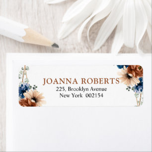 Étiquette Terracotta Marine Bleu Vert Mariage géométrique