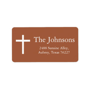 Étiquette Terracotta Orange Baptism Return Address Label