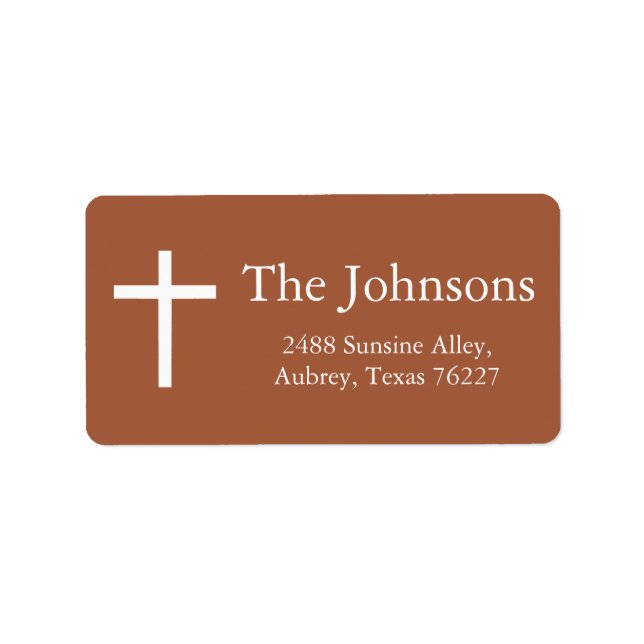 Étiquette Terracotta Orange Baptism Return Address Label (Devant)