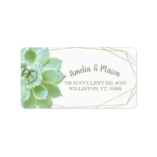 Étiquette Terrarium Succulent Wedding Address