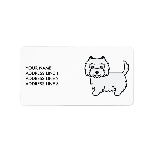 Étiquette Tervueren West Highland White Terrier Chien & Text (Devant)