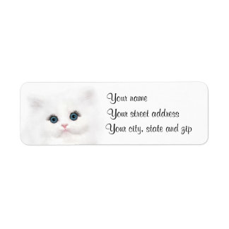 Étiquette Tête de chaton perse blanc