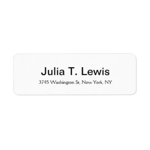 Étiquette Texte gras classique Élégant Blanc simple