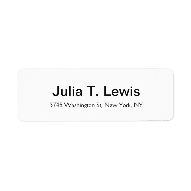 Étiquette Texte gras classique Élégant Blanc simple (Devant)