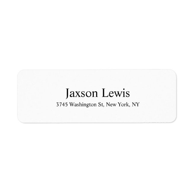 Étiquette Texte lisible moderne élégant en noir et blanc (Devant)