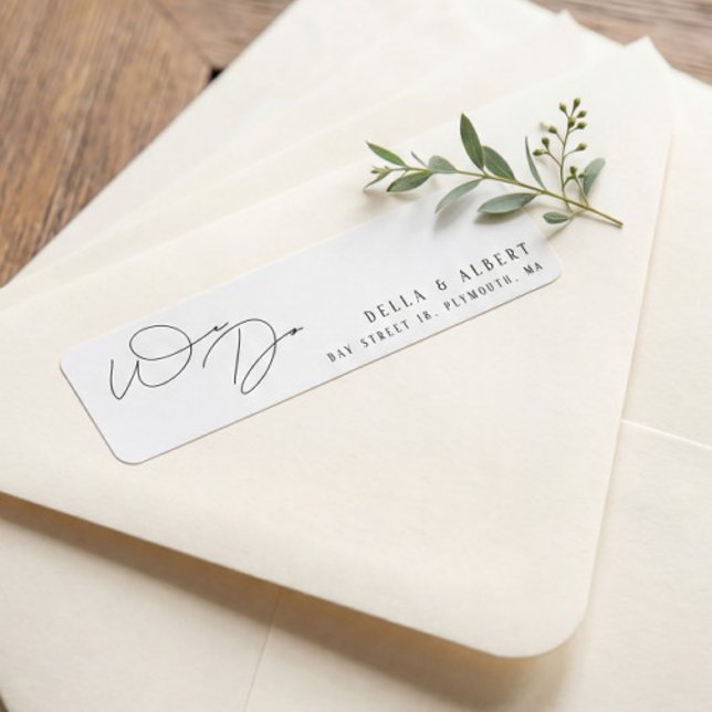 Étiquette Texte Moderne pour Adresse de Retour de Mariage (Créateur téléchargé)