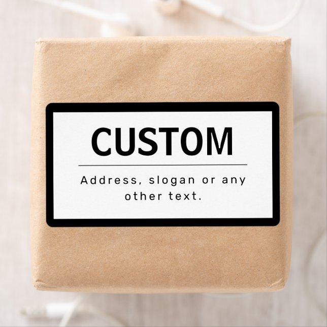 Étiquette Texte modifiable moderne en gras | Noir & Blanc (En situation)