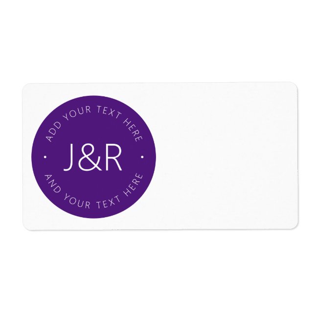 Étiquette Texte personnalisé élégant (Devant)