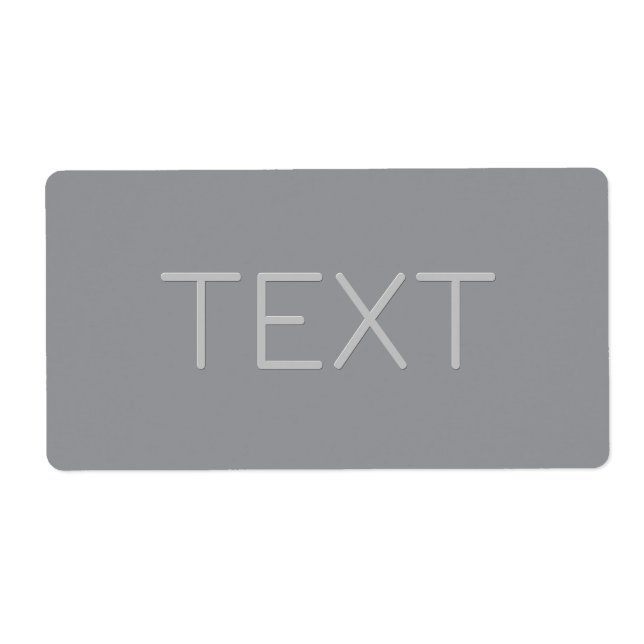 Étiquette Texte simple de aspect 3 Dimensions | Gris (Devant)