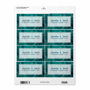 Étiquette Texture en marbre liquide turquoise avec accents o