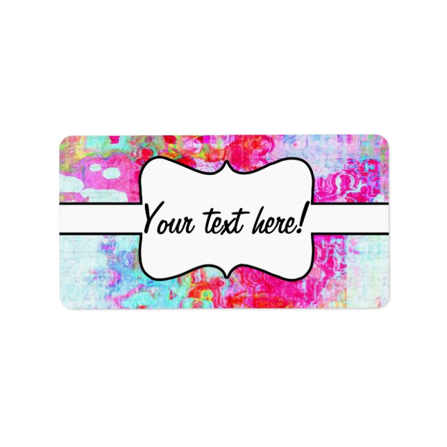 Étiquette Texture rouge rose (Devant)